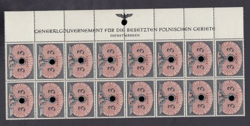 GG Dienst 1940, Mi.-Nr.  14 ** Oberrand  mit KOmpletter Inschrift