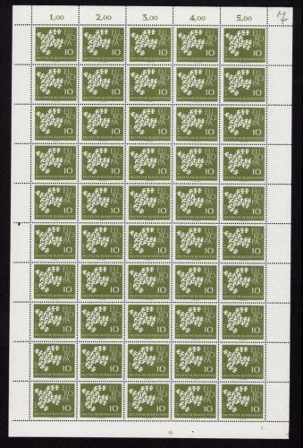 Bund 1961, Mich.-Nr.: 367 y ** FN 1   Bogen Komplett   Formnummer