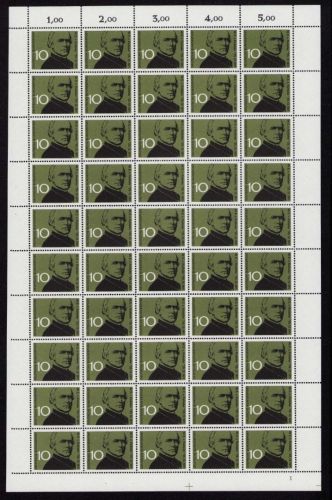 Bund 1961, Mich.-Nr.: 374 ** FN 1   Bogen Komplett   Formnummer