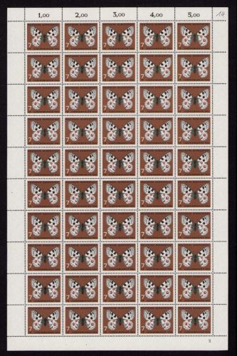 Bund 1962, Mich.-Nr.: 376 ** FN 2   Bogen Komplett   Formnummer