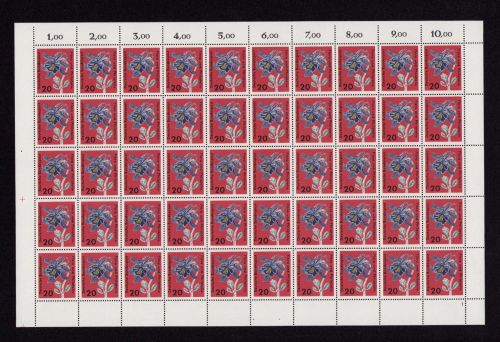 Bund 1963, Mich.-Nr.: 394 ** FN 1   Bogen Komplett   Formnummer