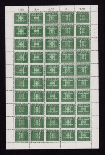 Bund 1963, Mich.-Nr.: 406 ** FN 1   Bogen Komplett   Formnummer