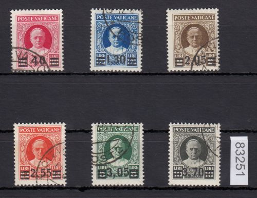 Vatikan 1934 Mi.-nr.: 39-44 gestempelt  geprüft