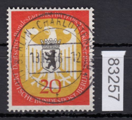 Berlin 1955, Mich.-Nr.: 130 LUXUS Vollstempel Berlin-Charlottenburg