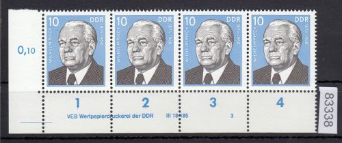 DDR 1975, Mich.-Nr.: 2106  ** DV FNr.  3   Eckrand  Druckvermerk