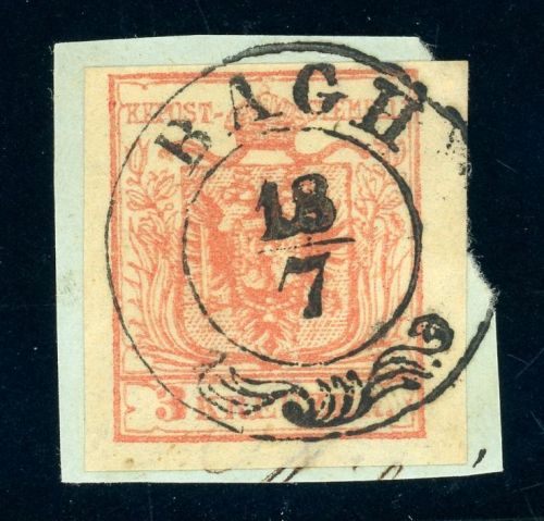 3Y Briefstück BAGH 18/7, Zier-K2 a. Luxusbfst. mit 3 Kr.