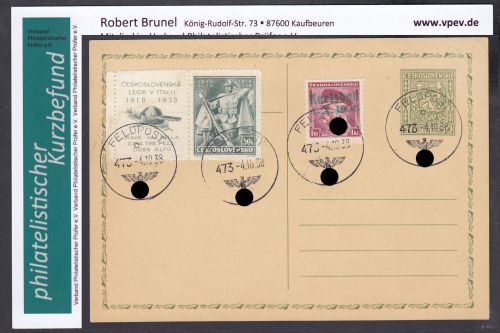 Sudetenland Karlsbad, Mi.-Nr.   9  gestempelt  geprüft  Befund