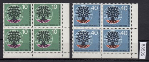 Bund 1960, Mich.-Nr.: 326+327 ** Eckrand 4er-Block