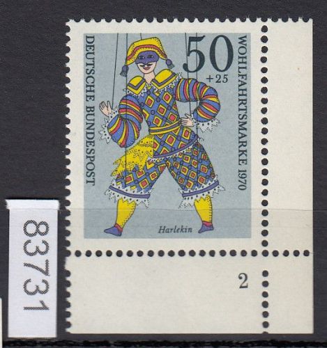 Bund 1970, Mich.-Nr.: 653 ** FN 2  Eckrand WFZ (Wohlfahrtzähnung)