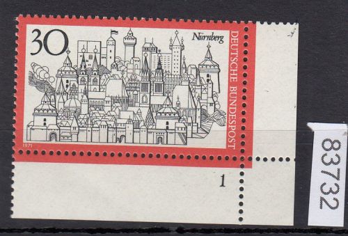 Bund 1971, Mich.-Nr.: 678 ** FN 1 Eckrand FN 1   Zähnung  X