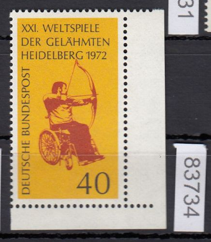 Bund 1972, Mich.-Nr.: 733 ** FN 0 Eckrand FN 0   Zähnung  N