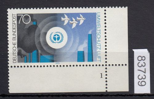 Bund 1973, Mich.-Nr.: 777 ** FN 1 Eckrand FN 1   Zähnung  X