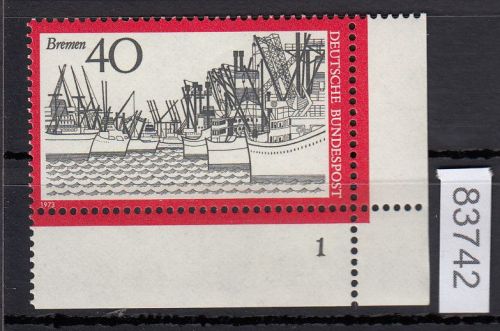 Bund 1973, Mich.-Nr.: 789 ** FN 1 Eckrand FN 1   Zähnung  X