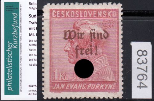 Sudetenland Maffersdorf, Mi.-Nr.   121  *  geprüft   Befund