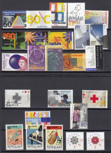 Niederlande 1992, Mich.-Nr.: 1427-1459 **  Kpl. ohne Block / Dauers. Michel 24,80