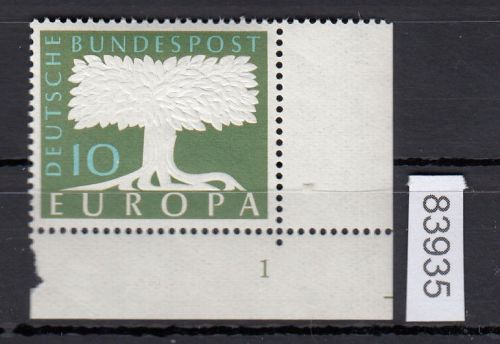 Bund 1957, Mich.-Nr.: 268 ** FN 1 Eckrand   Formnummer