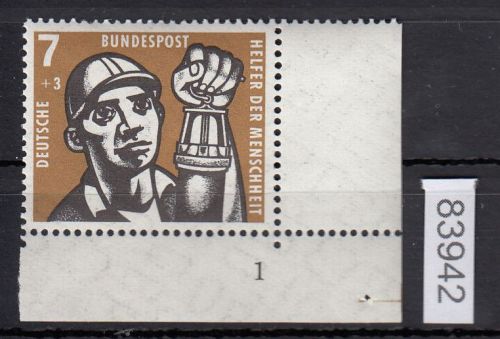 Bund 1957, Mich.-Nr.: 270 ** FN 1 Eckrand   Formnummer