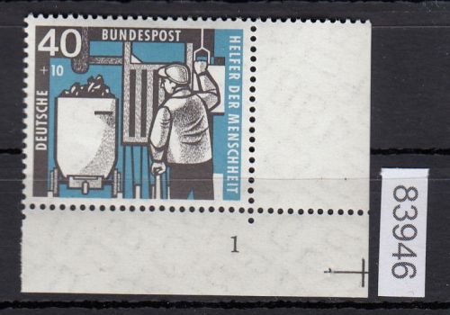 Bund 1957, Mich.-Nr.: 273 ** FN 1 Eckrand    Formnummer