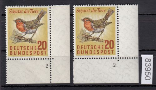 Bund 1957, Mich.-Nr.: 275 ** FN 2 Eckrand   Formnummer   varianten