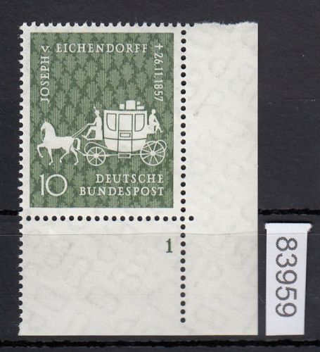 Bund 1957, Mich.-Nr.: 280 ** FN 1 Eckrand    Formnummer   Zähnung Bc