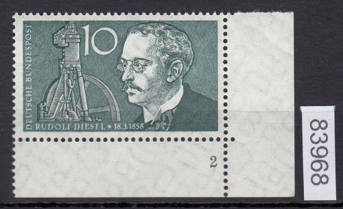 Bund 1958, Mich.-Nr.: 284 ** FN 2 Eckrand   Formnummer