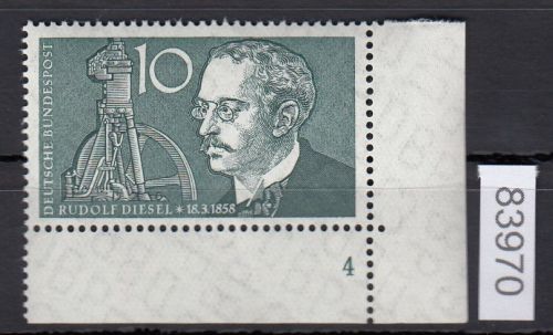 Bund 1958, Mich.-Nr.: 284 ** FN 4 Eckrand   Formnummer
