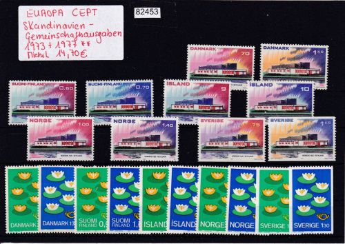 CEPT Skandinavien Gemeins.-ausgaben 1973+77, Mich.-Nr.: ** komplett
