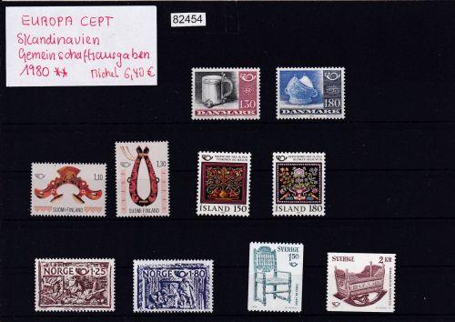 CEPT Skandinavien Gemeins.-ausgaben 1980, Mich.-Nr.: ** komplett