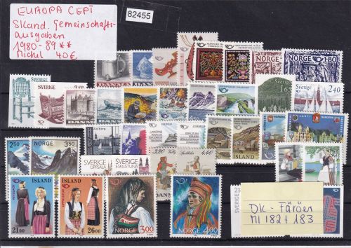CEPT Skandinavien Gemeins.-ausgaben 1980-89, Mich.-Nr.: ** komplett