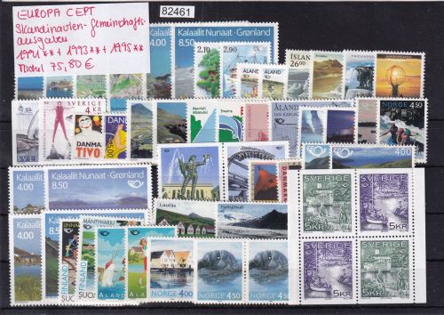 CEPT Skandinavien Gemeins.-ausgaben 1991, 1993, 1995, Mich.-Nr.: ** komplett