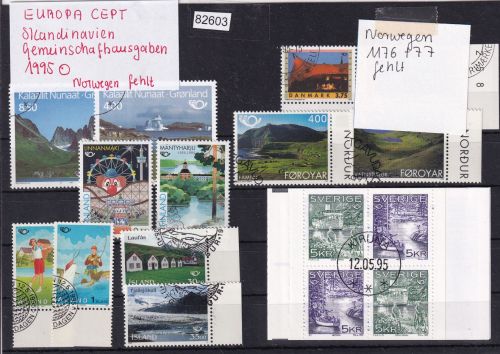 CEPT Skandinavien Gemeins.-ausgaben 1995 gestempelt komplett   ohne Norwegen