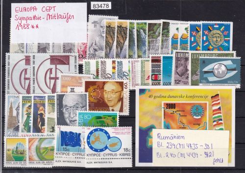 CEPT Mitläufer 1988, Mich.-Nr.: ** komplett Rumänien 239 + 240 fehlt