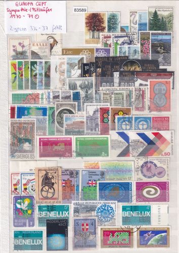 CEPT Mitläufer 1970-74, Mich.-Nr.: komplett gestempelt Zypern 335-37 fehlt