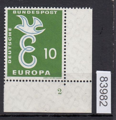 Bund 1958, Mich.-Nr.: 295 ** FN 2 Eckrand   Zähnung C