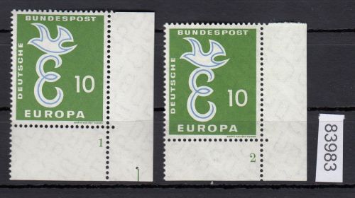 Bund 1958, Mich.-Nr.: 295 ** FN 1+2 Eckrand    Formnummer