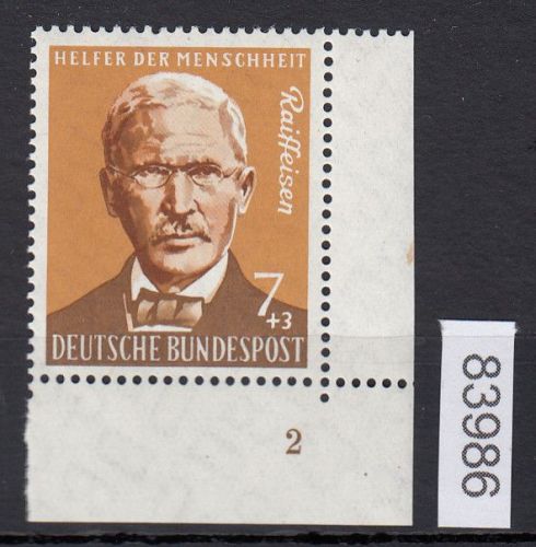 Bund 1958, Mich.-Nr.: 297 ** FN 2 Eckrand   Zähnung 2 C
