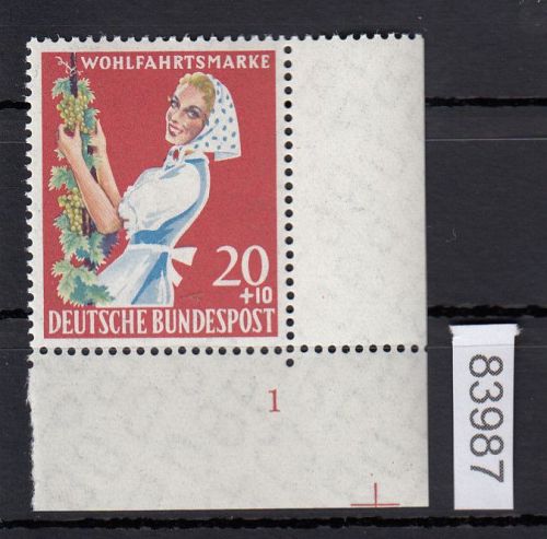 Bund 1958, Mich.-Nr.: 299 ** FN 1 Eckrand   Zähnung 1 C