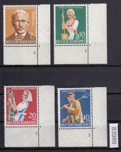 Bund 1958, Mich.-Nr.: 297-300 ** FN 2 Eckrand    Formnummer
