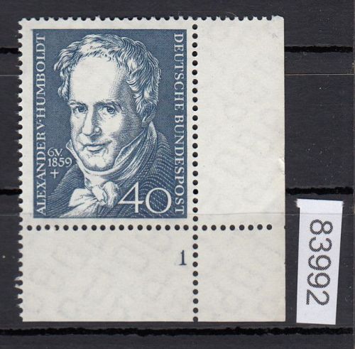 Bund 1959, Mich.-Nr.: 309 w ** FN 1 Eckrand   Formnummer