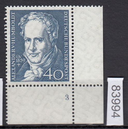 Bund 1959, Mich.-Nr.: 309 w ** FN 3 Eckrand   Formnummer