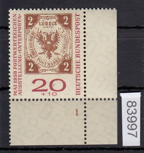 Bund 1959, Mich.-Nr.: 311 a ** FN 1 Eckrand