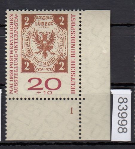 Bund 1959, Mich.-Nr.: 311 a ** FN 2 Eckrand