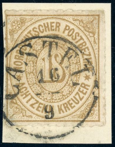 Ndp 11 Briefstück 18 Kr. graubraun auf Luxusbfst. mit idealem Th.&T.-K1 CASTEL