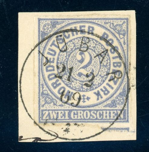 Ndp 5 Briefstück 2 Gr. blau auf Luxusbfst. mit idealem K1 J