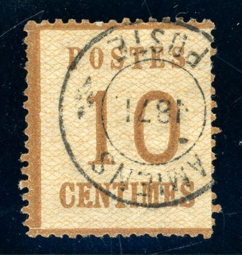 Elsass-Lothringen 5I Gestempelt 10 C. braun mit zentr. K2 AMIENS POSTE 1871