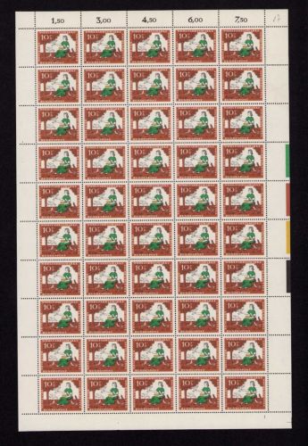 Bund 1965, Mich.-Nr.: 485 ** FN 1  Bogen Komplett   Formnummer