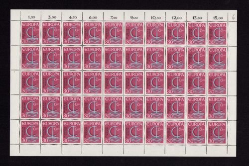 Bund 1966, Mich.-Nr.: 520 ** FN 0  Bogen Komplett   Formnummer