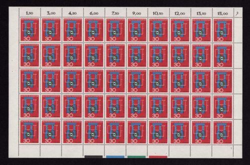 Bund 1966, Mich.-Nr.: 522 ** FN 1  Bogen Komplett   Formnummer