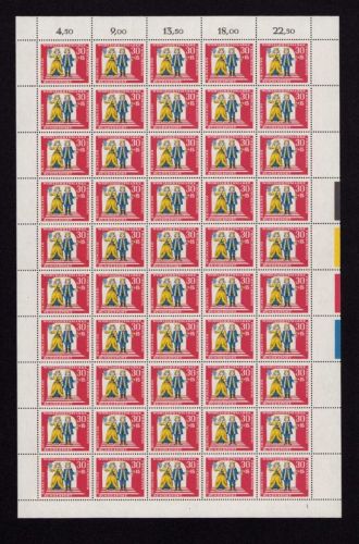 Bund 1966, Mich.-Nr.: 525 ** FN 1  Bogen Komplett   Formnummer