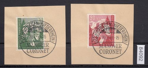 Bund 1952, Mich.-Nr.: 153+154 LUXUS Gestempelt